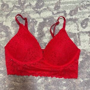 NWT Pink/VS Red Lace Bralette Size S